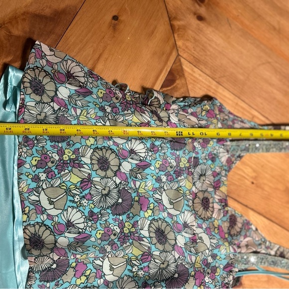 Nicole by Nicole Miller Floral Ruffle V-Neck Camisole - Multicolor - Picture 6 of 16